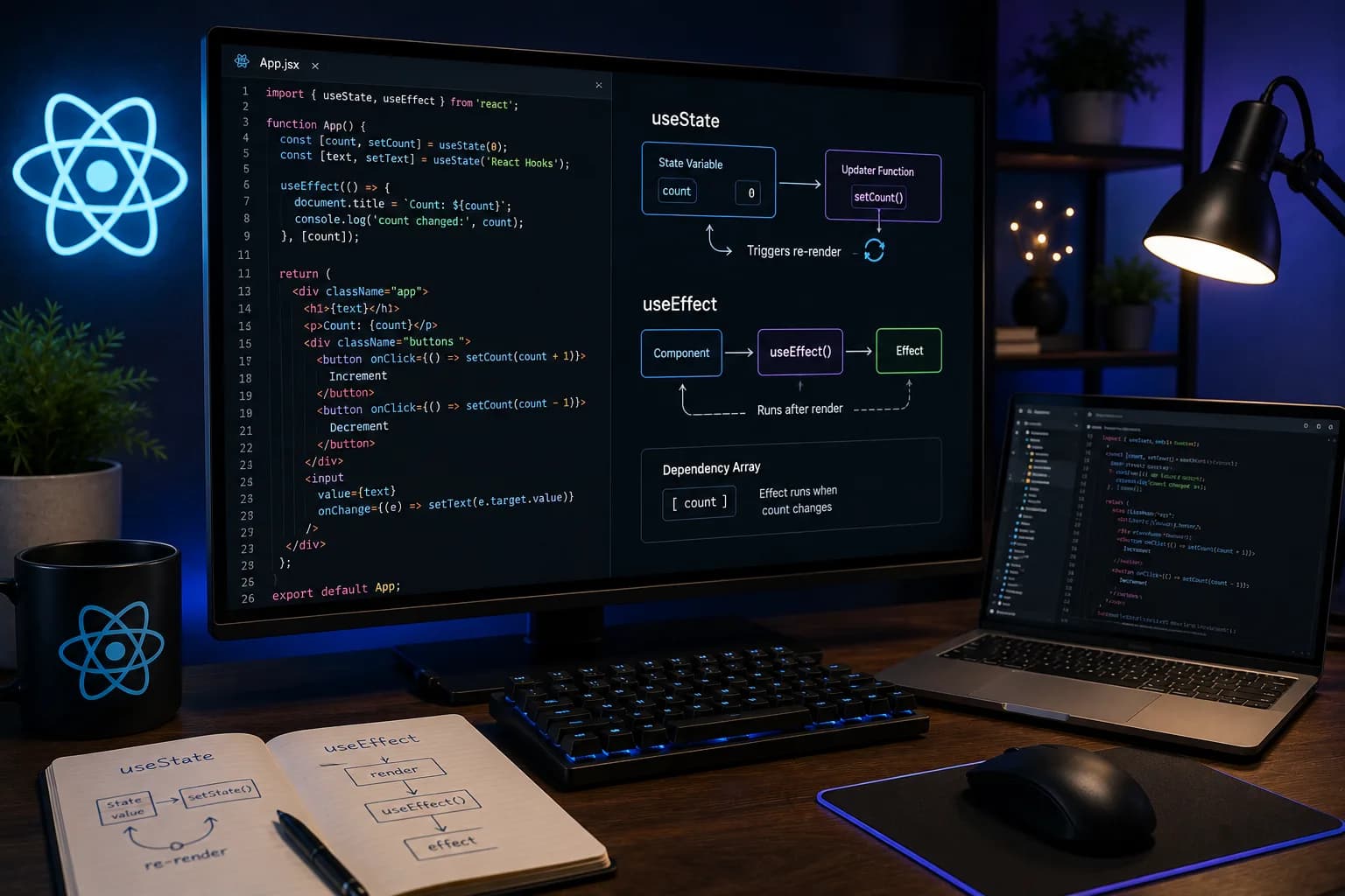 React Hooks Explained․ useState և useEffect պարզ բացատրությամբ